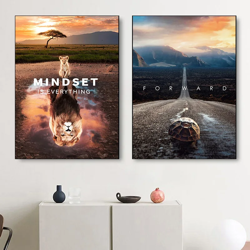 Print Canvas Home Decor Mindset Wall Art Cat Painting Modular Reflection Poster Animal Modern Nordic Picture Living Room Frame | Дом и сад
