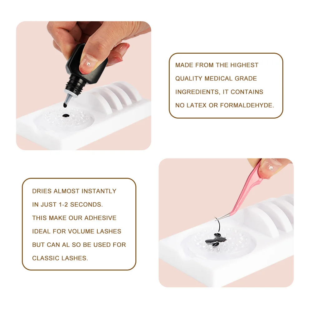 8/10ml Eyelash Extension Glue 1-2 Seconds Fast Drying Black Eyelashes Glue Pro Lash Black Adhesive eyelash glue