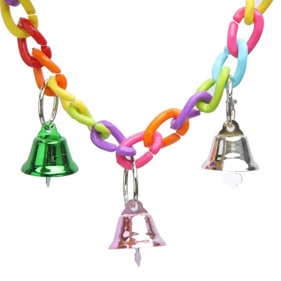 3PCS Bird Hanging Colorful Blocks String Frosted Rod Ladder Swing Parrot Biting Chewing Toy Cage Accessory