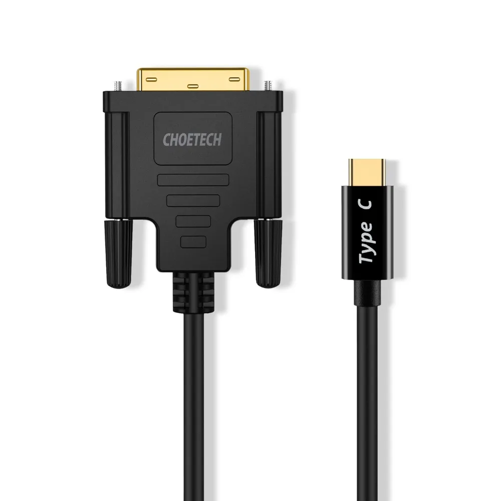 CHOETECH usb type C к DVI кабель 4 k@ 30 Гц 1,8 м USB C к dvi-d 24+ 1 адаптер для Mackbook samsung S10 S9 S8 type C DIV D адаптер