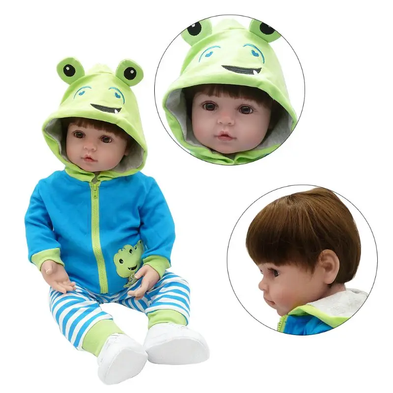 

19in Reborn Doll Realistic Soft Silicone Vinyl Newborn Babies Toy Pacifier Lifelike Handmade Christmas Gifts 95AE