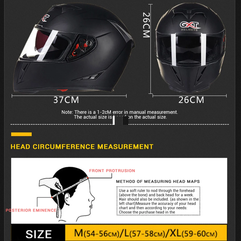 GXT мотоциклетный шлем с полным лицевым покрытием Casco Moto двойной козырек гоночный