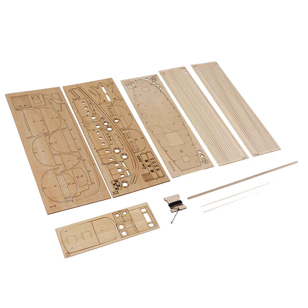 1 Set 1/30 Wooden Model Building Kits Children Model Boat Assembly Toy Gift Kids Toys