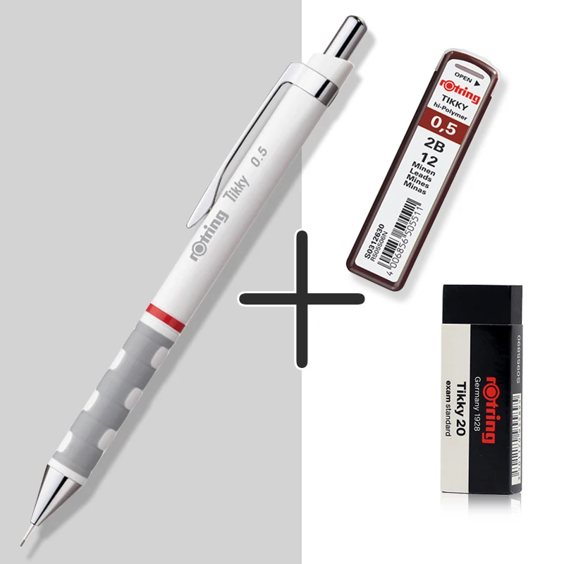 Rotring Tikky Mechanical Pencils Set With Pencil Refills And Eraser 0