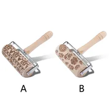 Кондитерские инструменты, деревянная Скалка, Рождественская Выгравированная резная барабанная форма, лось, креативная Скалка, скалка для печенья