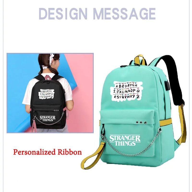 Розовый рюкзак для странных вещей, повседневная парусиновая сумка для студентов, красивый женский рюкзак Mochila высокого качества для