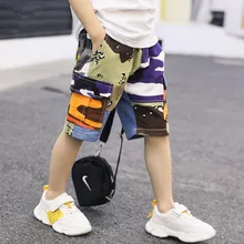 Летние шорты для маленьких мальчиков шорты с цветочным принтом для больших мальчиков детские повседневные штаны пляжные шорты для мальчиков корейский стиль