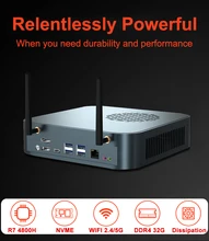 Novo computador de jogos amd ryzen 7 4800h mini pc 8 núcleo 12 threads 2 * m.2 nvme windows 10 pro 4k radeon gráficos ax ax200 wifi 6