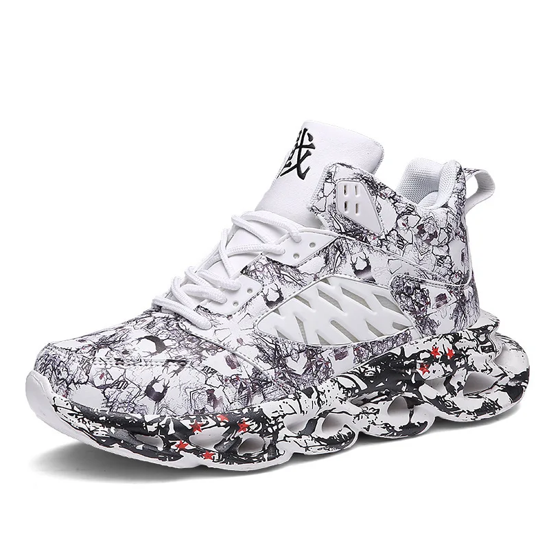 

Men Sneakers Shoes Fashion Chunky Comfortable Shoes Men Graffiti Sneakers Male Outdoor PU Leather Masculio Walking Footwear