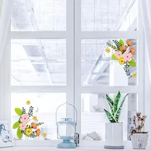 Y1546 стиль чернил цветок лоза камера горшок холодильник шкаф стеклянные наклейки прохладное украшение дома наклейки на стену Настраиваемые