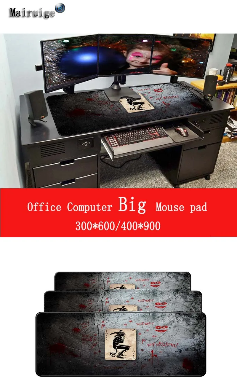  Laumans Funny Joker Large Gaming Mouse Pad Gamer Locking Edge Keyboard Mouse Mat Gaming Desk Mousep