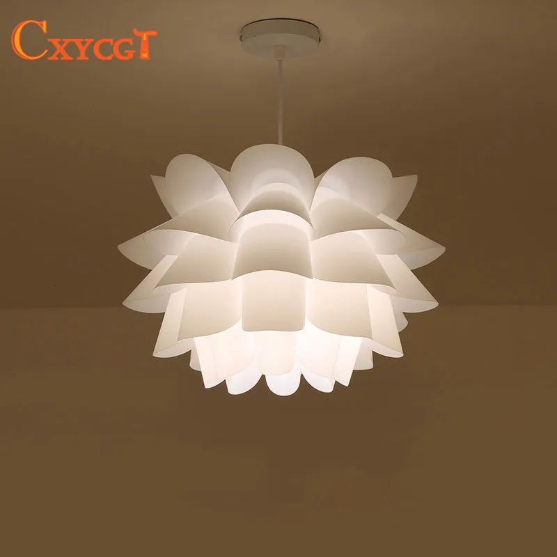DIY Lily Lotus IQ Puzzle Pendant Lampshade E27 pendant light Cafe Restaurant Ceiling Room Decoration LED Hanging Lamp