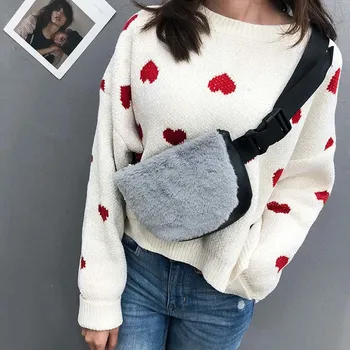 

Plush Women Waist Bag Female High Quality Leather Belt Bags Luxury Designer Fanny Pack Banana Bag Shoulder Crossbody Chest Bags