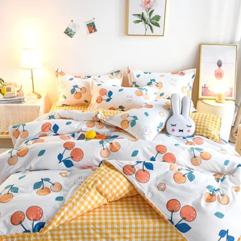 

Fruit Printing Bedding Set ,220x240 Duvet Cover Pillowcase 3pcs, King Queen Full Size Quilt Cover,135x200 Children Bed Cover