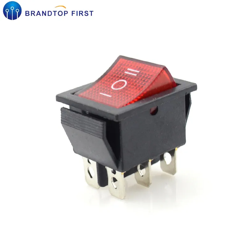 

Rocker Switch Power Switch 3 Position 6 Pins With Light 16A 250VAC/ 20A 125VAC KCD4
