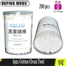 IQQS аксессуары 200 шт. Чистящая палка для устройства IQOS электронная сигарета нагревание Vape ватные палочки для IQOS инструмент для очистки