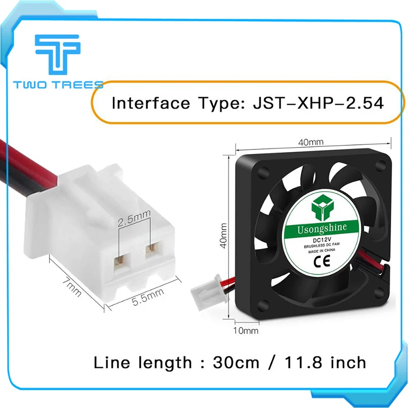 4010 Вентилятор охлаждения 12V 24V 2 Pin с Dupont провод бесщеточный 40*40*10 охлажденный