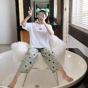 

2020 New Fashionable Pajamas For Women Spring Summer Short Sleeve 2 Pieces Pyjamas For Girls Casual Comfortable Female Sleepwear