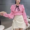 Ruffle Lace 2022 New Spring Blouse Shirts Women's Tops Long Sleeve Bow Vintage shirt Women's Elegant Top Fashion Shirt 559B ► Photo 2/6