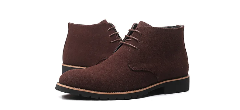 Suede Leather Boots Men Winter Casual Shoes Autumn Business Ankle Boots Plus Size Fashion Lace-Up Male Botas Hombre