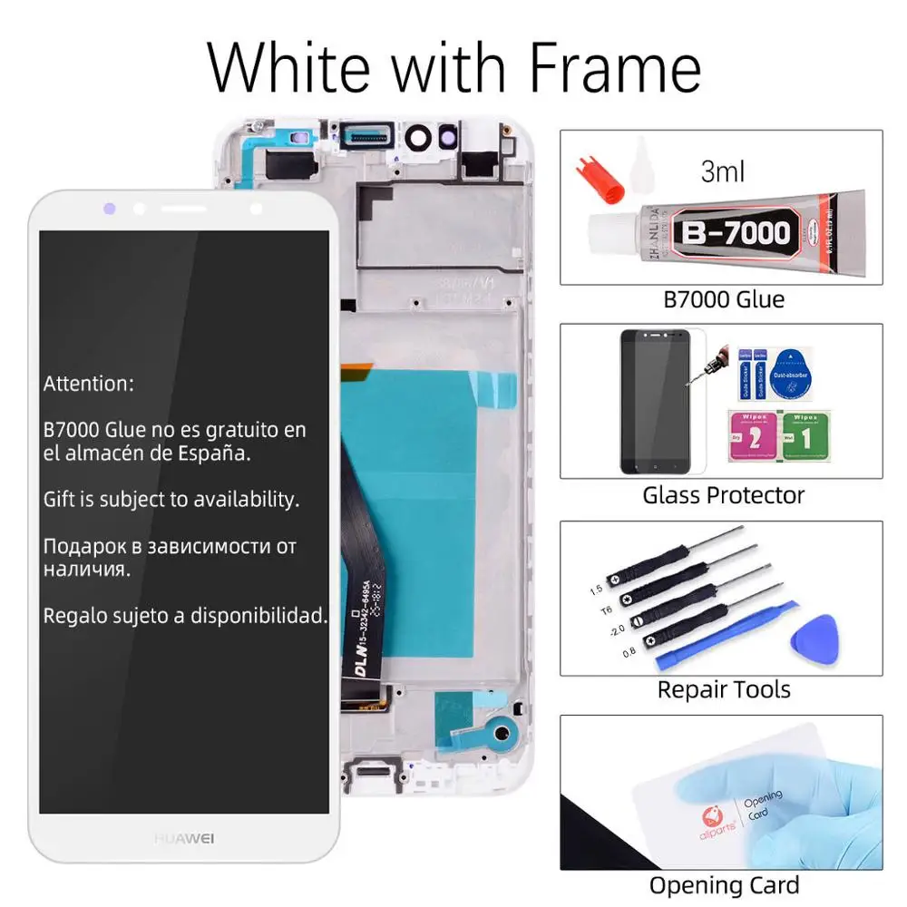 Дисплей для Huawei Y6 Y6 Prime atu-l31 LCD в сборе с тачскрином 5.7'' черный белый - Цвет: White with Frame