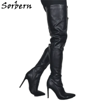 

Sorbern Fashion Wide Fit Thigh Boots Women High Heel Pointy Toe Girls Shoes 2020 Unisex Crossdresser Drag Queen Boot Long