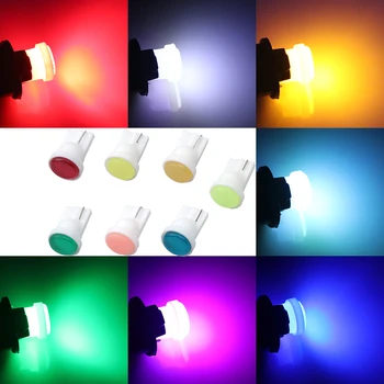 

10 Pcs T10 COB LED Car Dashboard Lights Silica Gel Wedge Door Instrument Side Lamp Car Light Colorful Source For Car Accessories