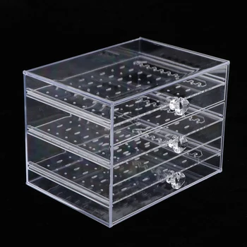 

Jewelry Storage Box Earrings Rings Multi-layer Organizer Display Case