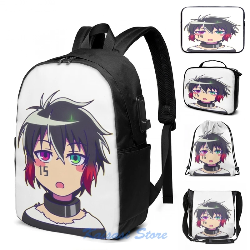 Забавный графический принт Jyugo Nanbaka! Рюкзак с USB зарядкой для мужчин и женщин