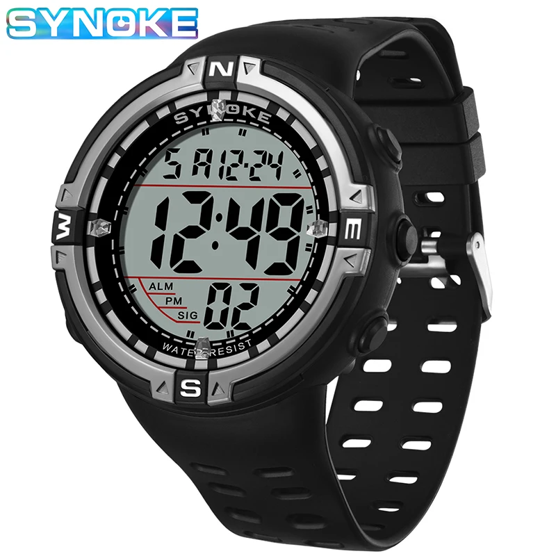 

SYNOKE Digital Watches For Men Anti-Shock Sport Water Resist Watch Luminous Alarm Student Electronic Wristwatch Boy Gift Clock