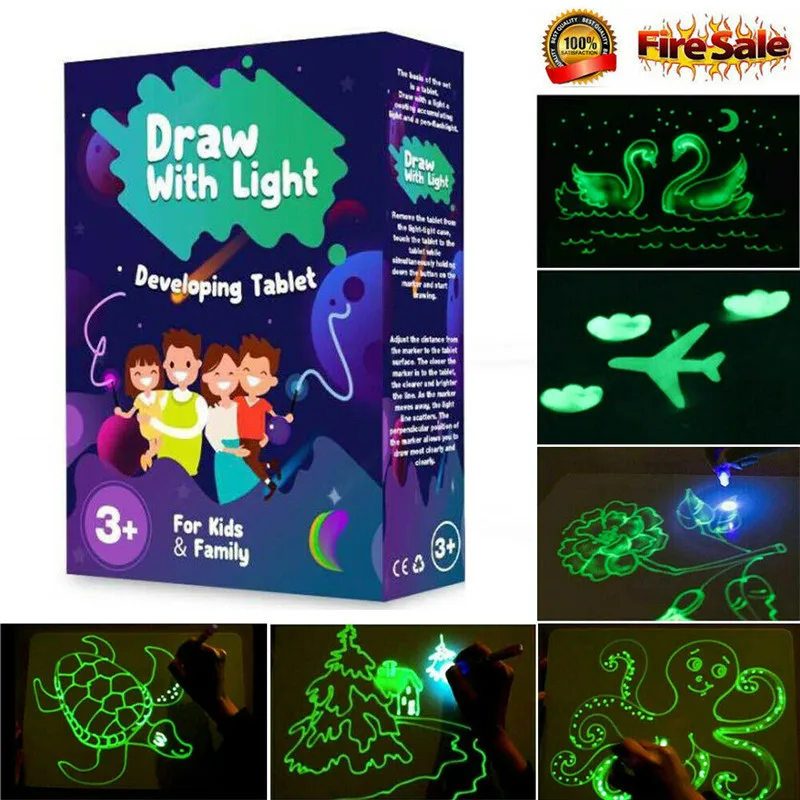 Горячая флуоресцентная доска для рисования, светильник, забавная развивающая игрушка, обучающая волшебная доска для рисования, подарок для детей, новинка