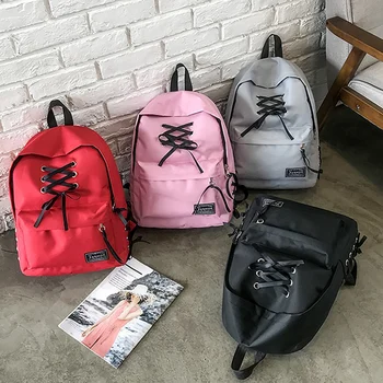 

Fashion Bowknot Scarf Large Capacity Nylon College Student Backpack
