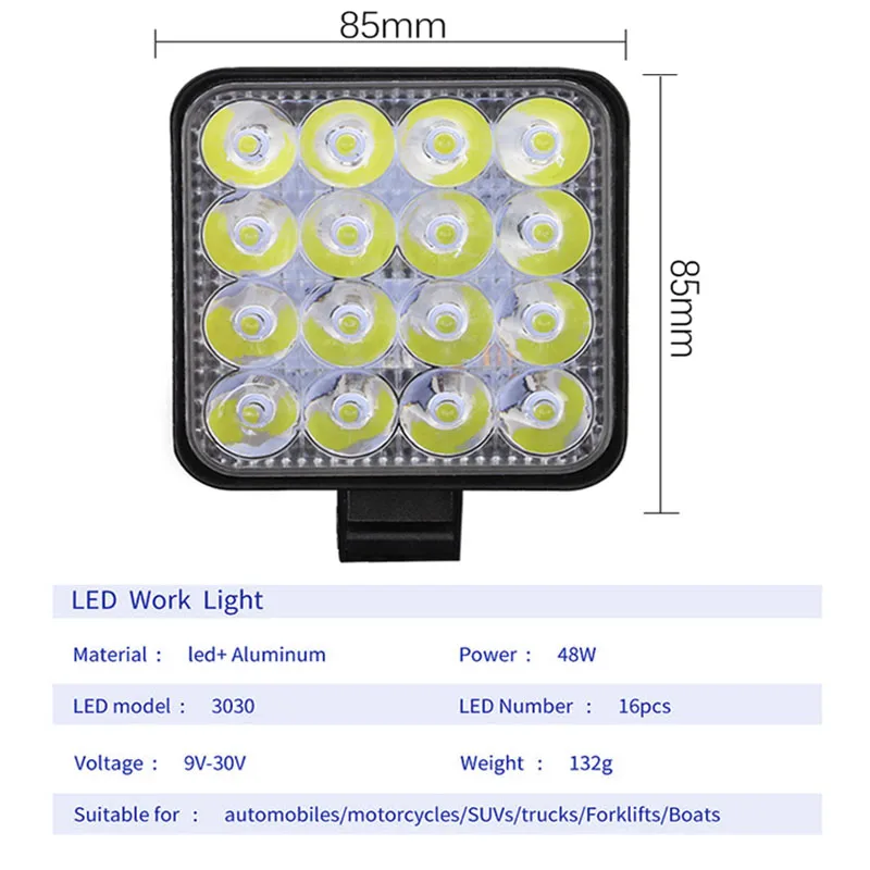 ULRIGO 4 дюйма 10 см 18 Вт 27 Вт 48 Вт внедорожный автомобиль 4WD грузовик Трактор Лодка прицеп 4x4 внедорожник ATV 24 в 12 В точечный светодиодный светильник светодиодный рабочий светильник