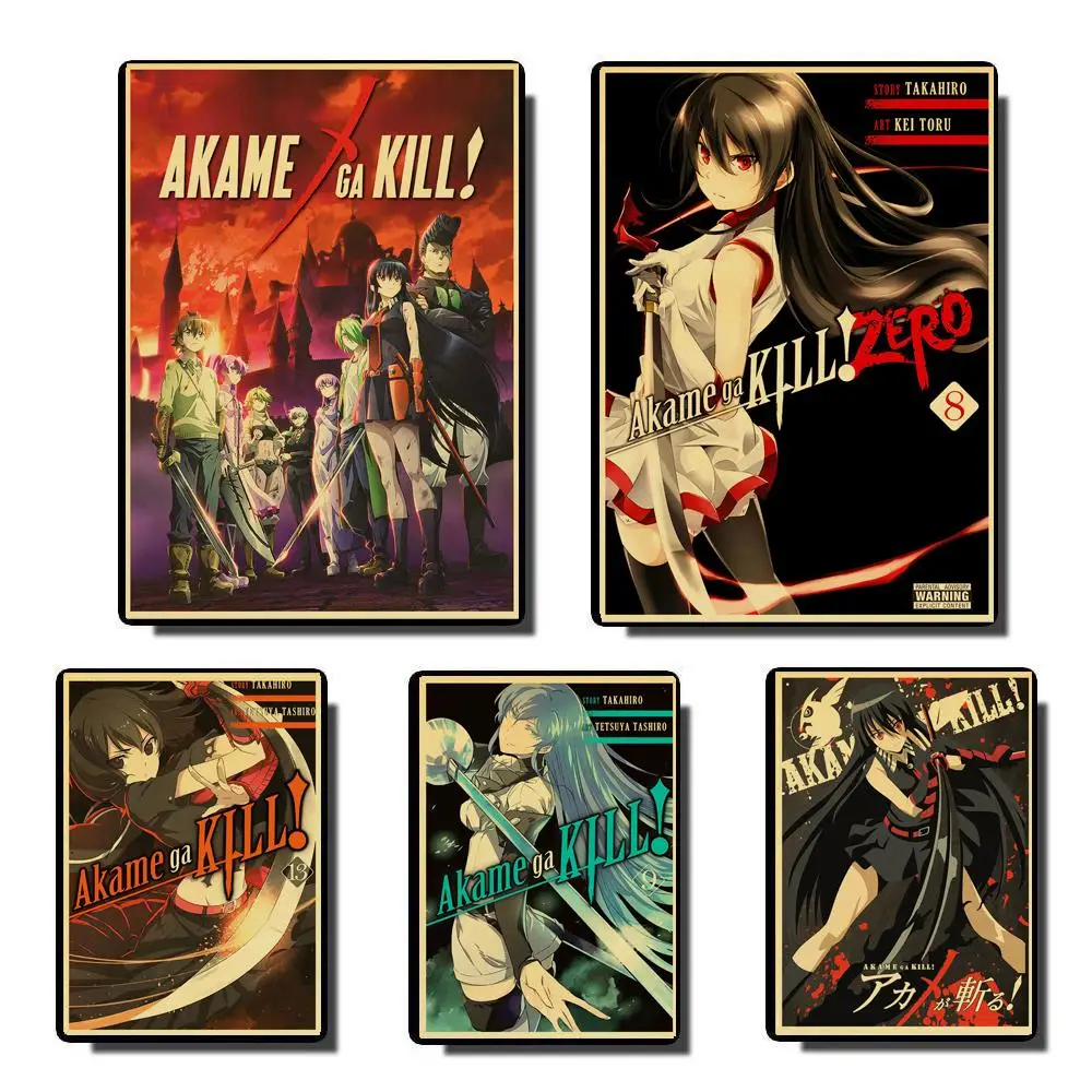 

Vintage Anime Akame ga KILL Retro Poster Paper Painting Kraft Paper for high quality painting of home/bar decoration