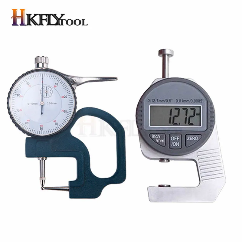 0-20mm Dial Thickness Gauge Curved Tip 0-10mm For Hollow Pipe Or Circular Tube Caliper Gauge flat head thickness digital tester for Thickness Gauge