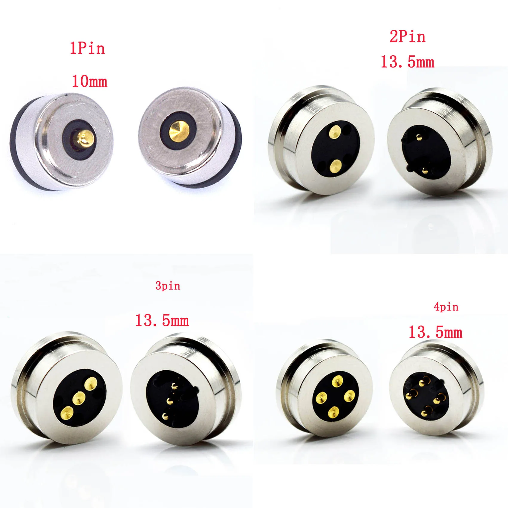 Spring-Loaded DC Magnetic Pogo pin connector 2 3 4 Pitch 13.5 mm through hole male female Anti-reverse Power Charge Probe | Обустройство