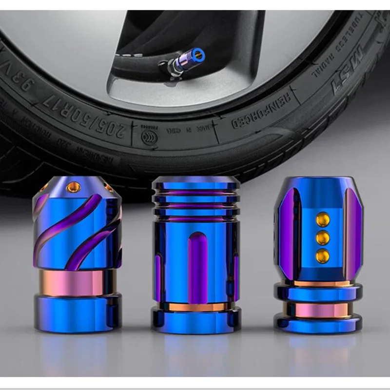

2Pcs/Set Universal Colorful Car Valve Caps Metallic Bullet Wheel Caps Dustproof Rustproof Hub Caps For Tire Car Exterior Parts