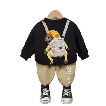 

Kids Fashion Thicken Clothes Spring Autumn Children Cartoon Clothing Boys Girls T Shirt Pants 2Pcs/Sets Infant Leisure Tracksuit