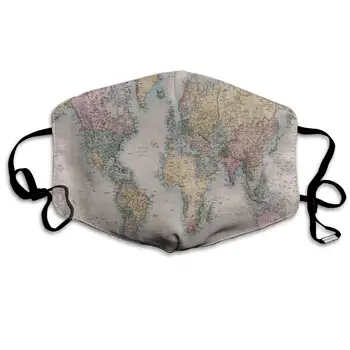 

Original Vintage World Map Marvellous Dust Mouth Mask Reusable Anti-Dust Face Mask Adjustable Earloop Skin Protection