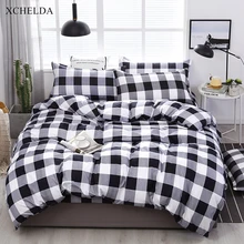 Best Offers Plaid Comforter Duvet Cover Bed Sheet set Double Queen King Size Bedding Set Black White Cotton Adult linens Home Textile Best Offers Plaid Comforter Duvet Cover Bed Sheet set Double Queen King Size Bedding Set Black White Cotton Adult linens Home Textile