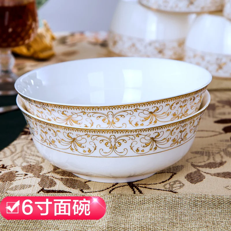 Цзиндэчжэнь керамическая чаша Бытовая рисовая чаша, Суповая тарелка, тарелка для стейка, европейская тарелка