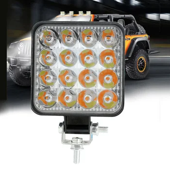 

16-LED Car Work Light 48W Dual Color White/Yellow Off-road Inspection Lamp Imported LED High Power Chip (10-60V)