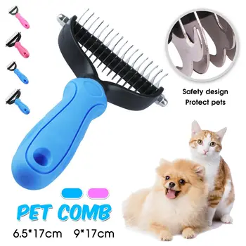 

2 size Cat Dog Comb Pet Hair Remover Brush Detangler Fur Trimming Dematting Deshedding Grooming Tool For Long Hair Curly Pet