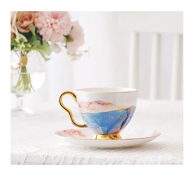 Butterfly Bloom Teacup & Saucer Set in Butterfly Posy