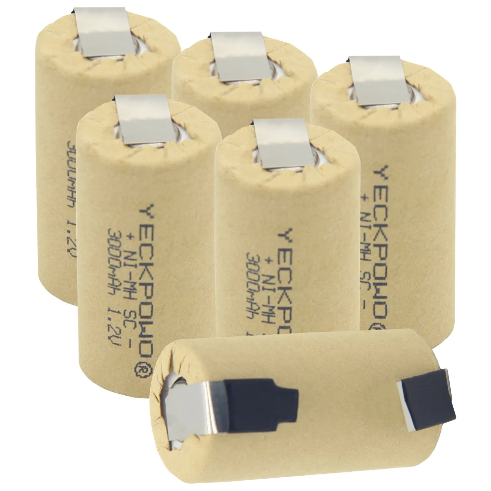 US $22.25 3000mAh NIMH akkus sub C battery SC batteries 12V soldering tape rechargeable akkumulator welding tabs for electric drills