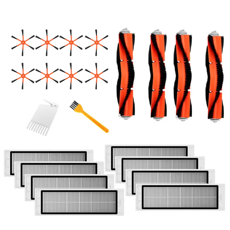 

4 Main Brush + 8 Side Brush + 8 HEPA Filter Suitable for Xiaomi Vacuum 2 Roborock S50 for Xiaomi Roborock Mi Robot Parts Filters