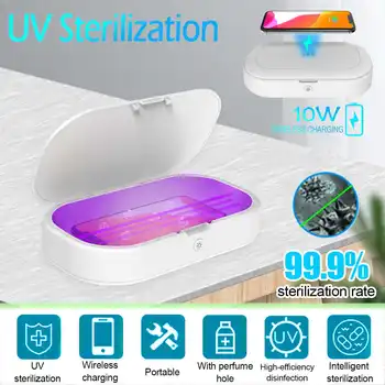 

10W Wireless Charging Phone Sterilizer Box UV Disinfector Multifunctional Portable Sterilizer UV LED Light Cell Phone Sanitizer