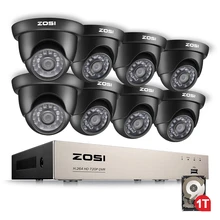 ZOSI 1080N HDMI DVR 1280TVL 720P HD наружная система камер домашней безопасности 8CH CCTV видео наблюдения DVR комплект 1 ТБ камера комплект