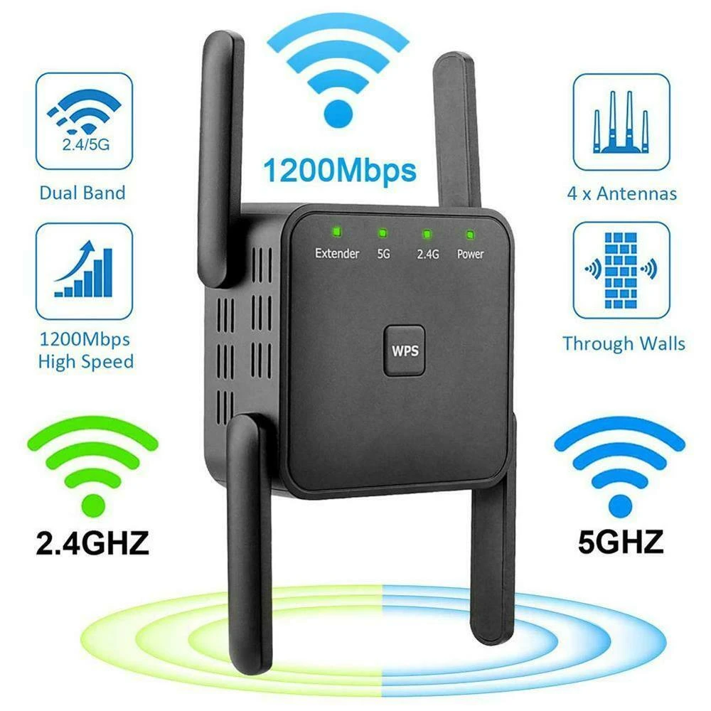 Dual Band Wifi Repeater Wireless Range Extender 2.4G 1200M Muur Repeater Wifi Versterker Booster Thuis networking|Draadloze Router| - AliExpress