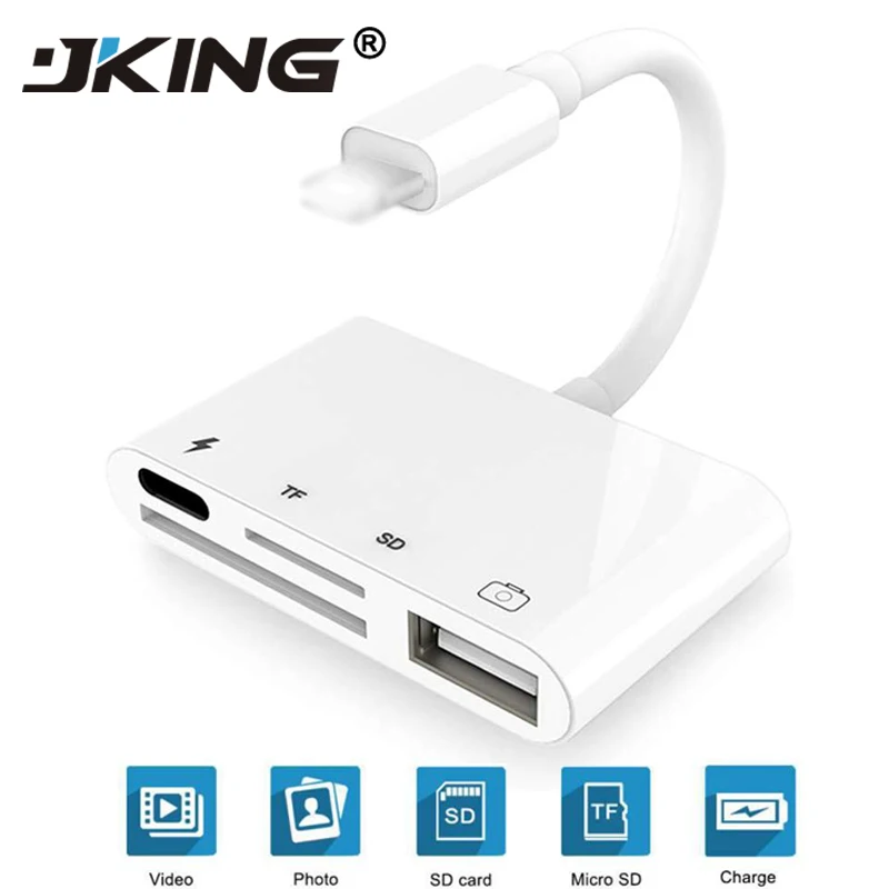 4 в 1 для Lightning подключения камеры комплекты SD/TF/USB адаптер чтения карт OTG кабель iPhone